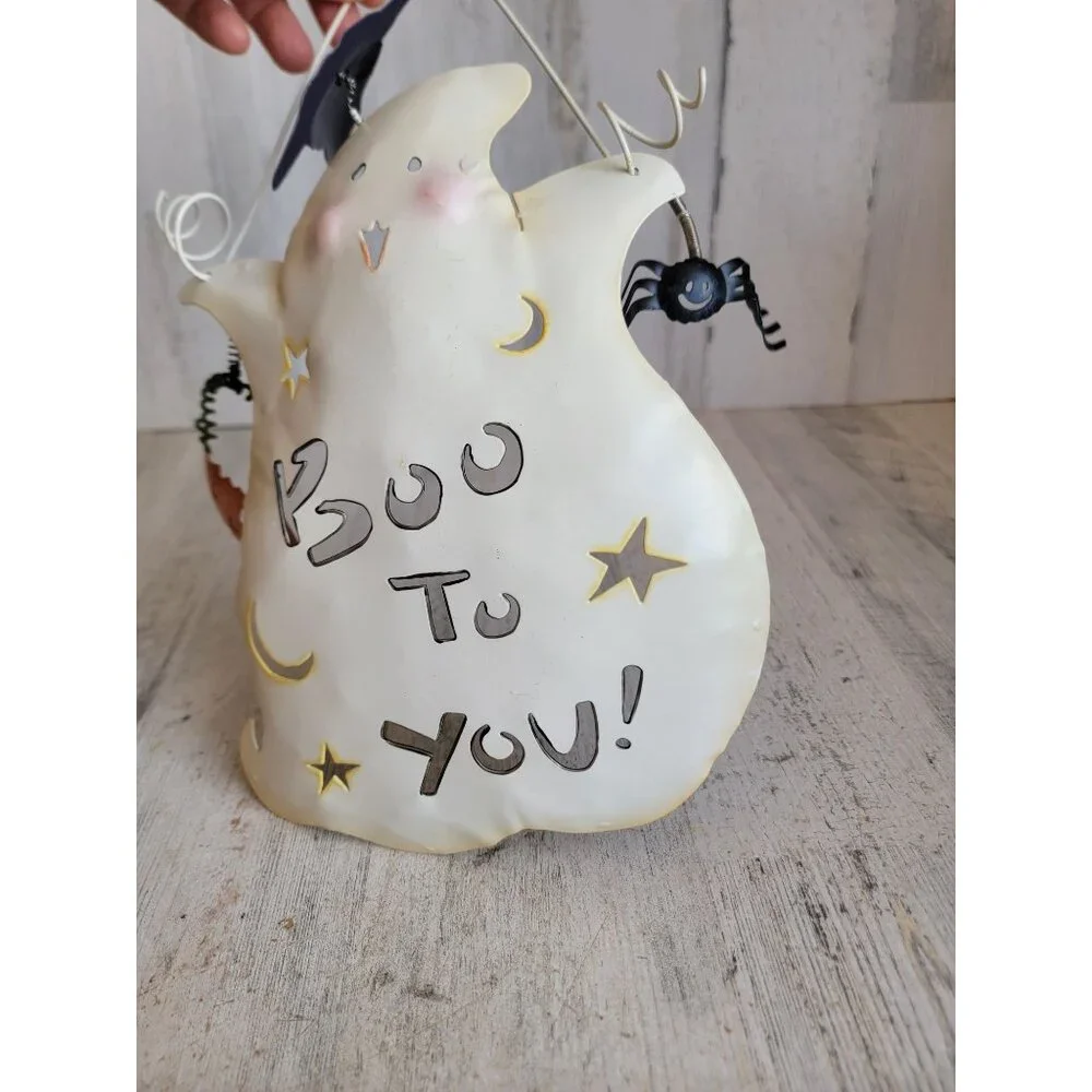 Metal Halloween boo to you ghost sign hanging wall decor‎ cute